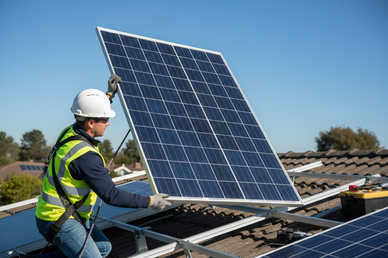 need a photo of a solar panel being installed
